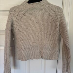 J. Crew Speckled Cream Turtleneck Sweater